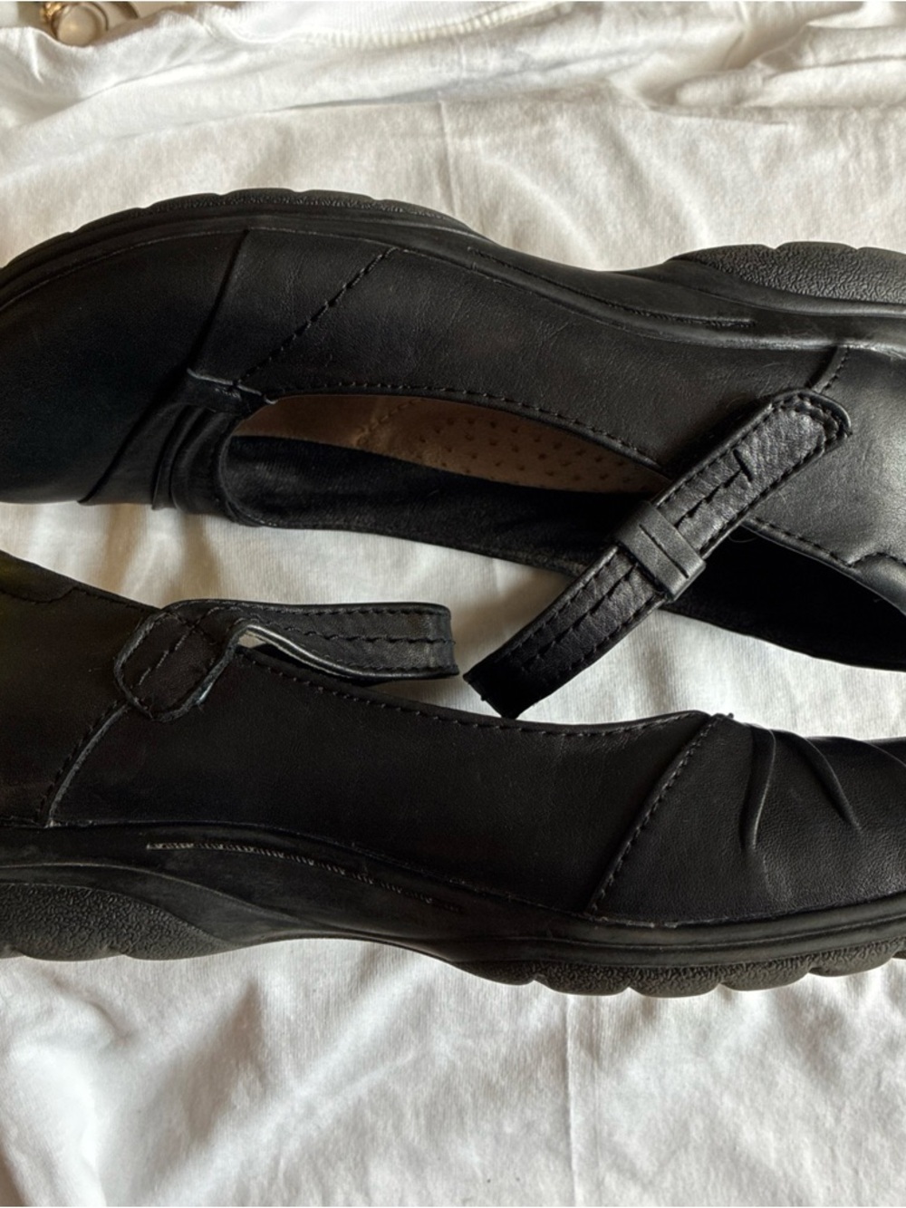 EARTH ORIGINS-Donna Classic Black Leather Mary Jane Cushion Flats Loafers Sz6.5 - Picture 7 of 8